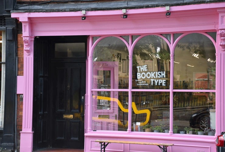 The outside of The Bookish Type in Leeds
