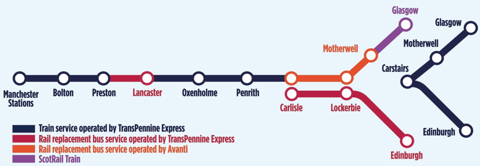 WCML April Engineering Work Map