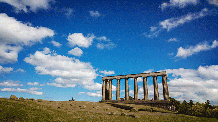 A reimagined view of what the National Monument of Scotland could have looked like