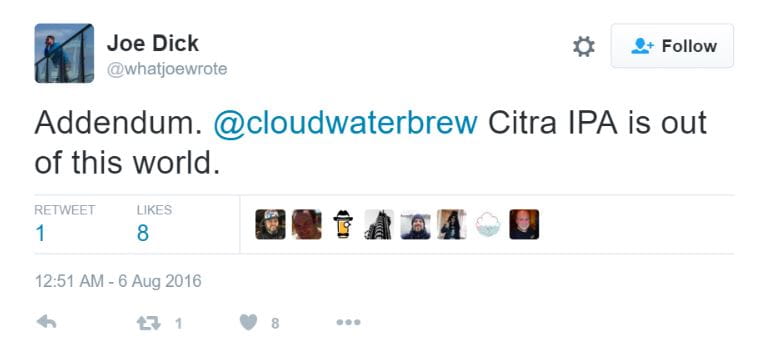 Cloudwater IPA tweet