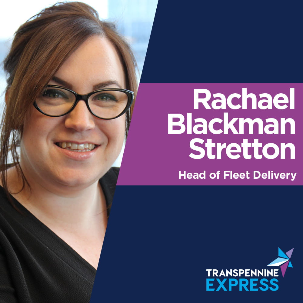 Rachael Blackman Stretton, Head of Fleet Delivery at TransPennine Express. Rachael is smiling towards the camera.