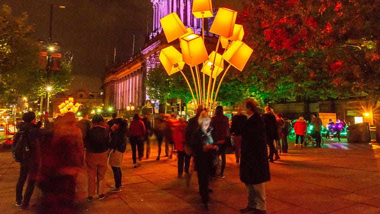 Visit 74 installations, indoor and out, as part of the Leeds Light Night