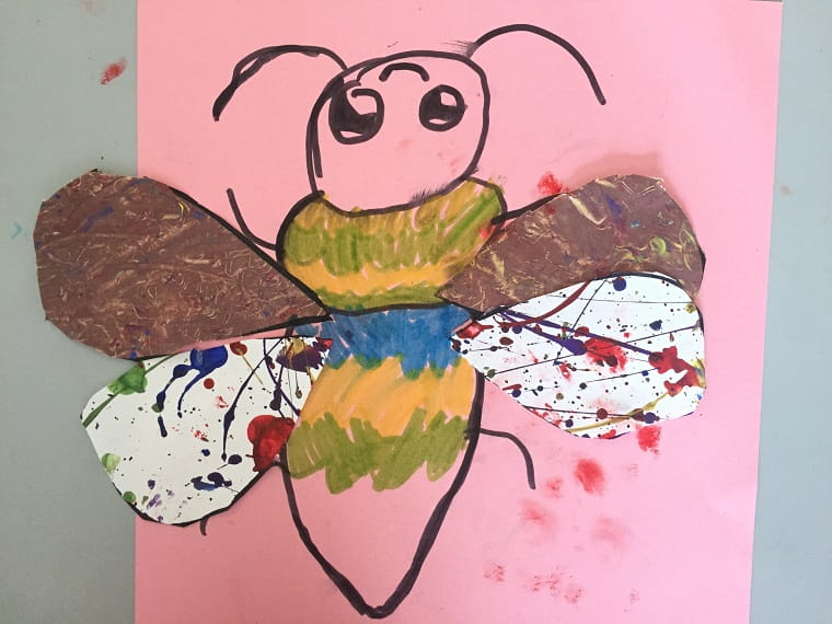 Child's drawing of a bee
