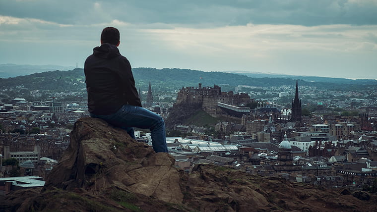 Looking out across Edinburgh