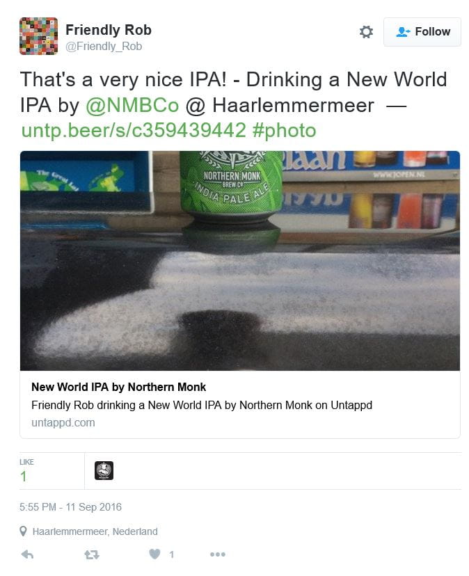 New World IPA tweet