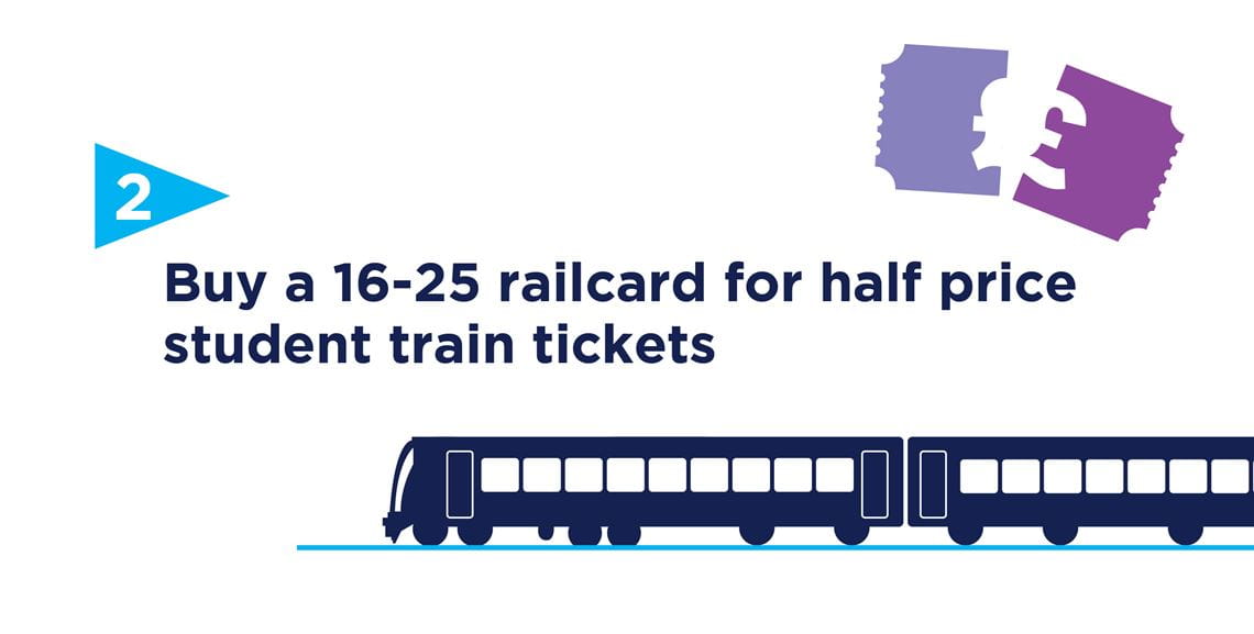 Half price student train tickets when you buy a 16-25 railcard