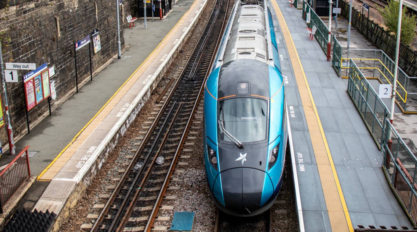 TransPennine Express train in a station